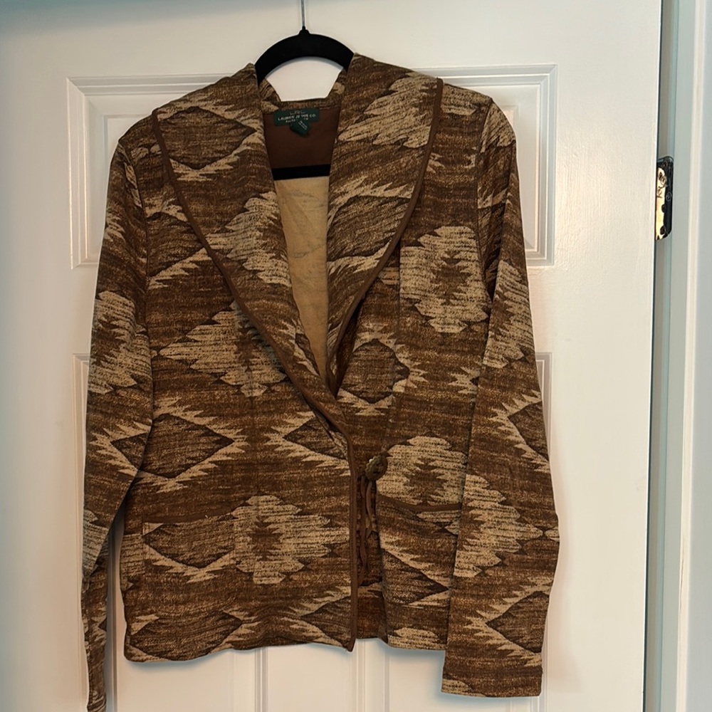 Ralph Lauren Brown Patterned Blazer - image 1
